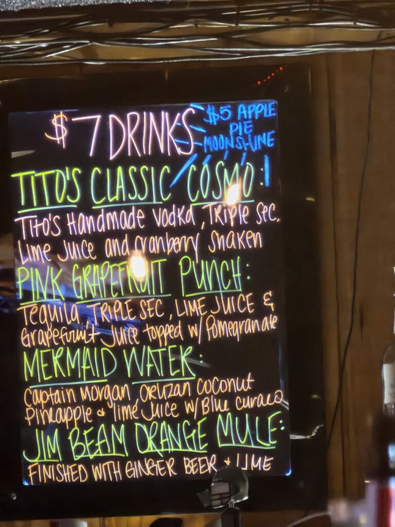 Palmer House Bar & Grill Menu 1