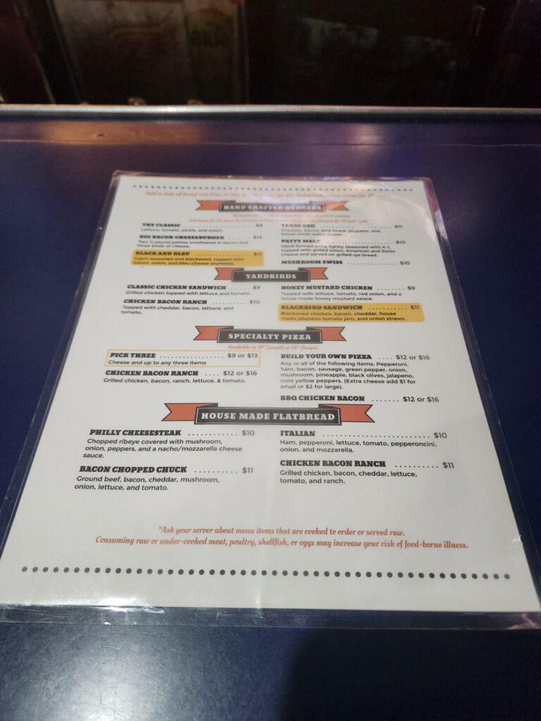 Palmer House Bar & Grill Menu 3