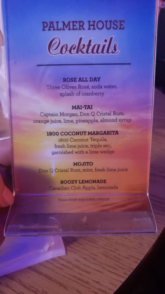 Palmer House Bar & Grill Menu 5